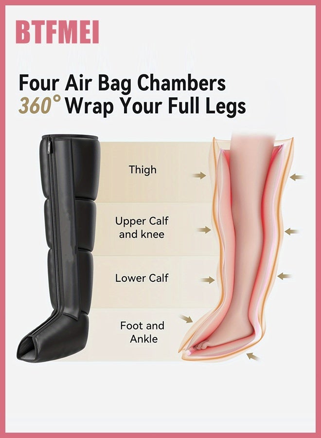 BTFMEI Leg Massager with Heat & Adjustable Air Compression, Full Leg Circulation Machine for Women | Foot, Calf & Thigh Relaxation, Muscle Recovery, Improves Blood Flow, Relieves Fatigue, Perfect Home Gift for Mom - Image 2